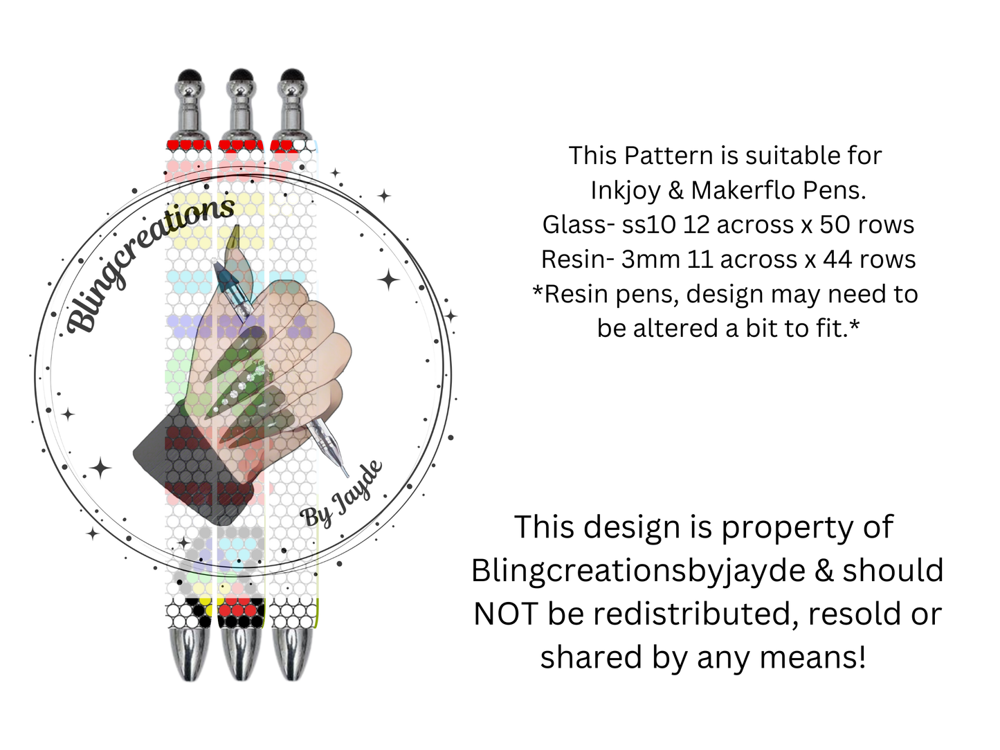 "Autism" Rhinestone Pen Template