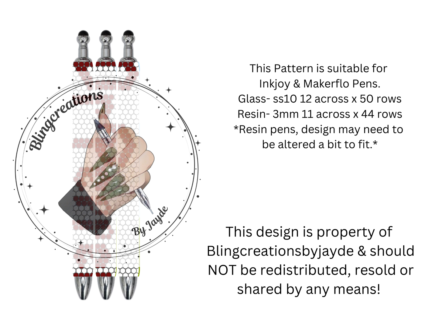 "Dr Pepper" Rhinestone Pen Template