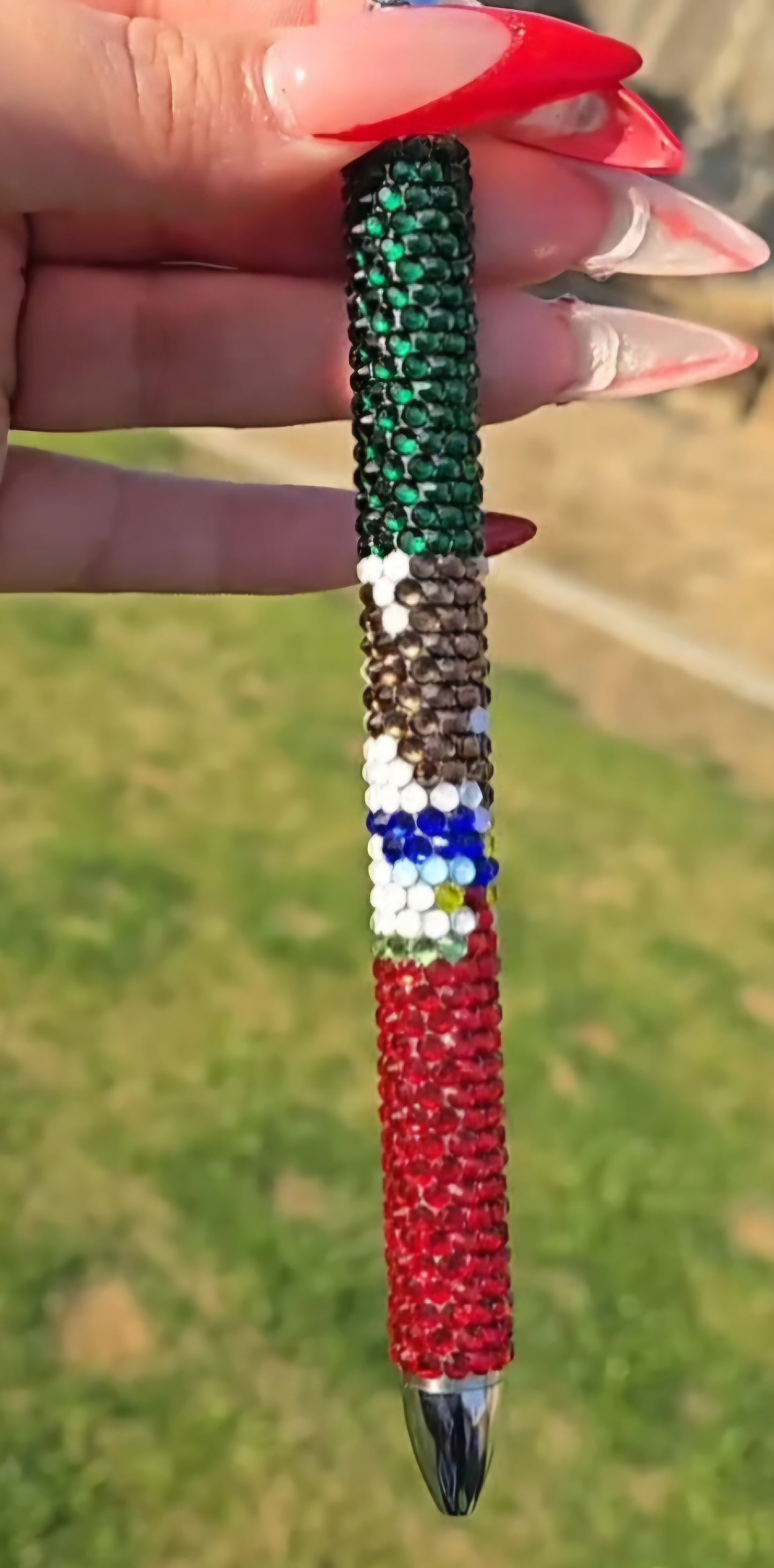 Mexican Flag Rhinestone Pen