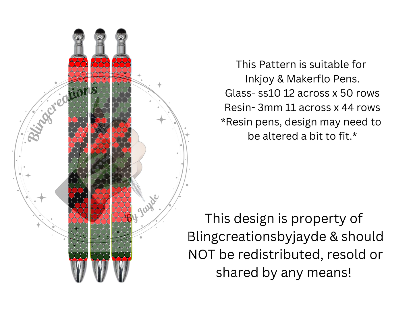 Freddy Rhinestoned Pen Template