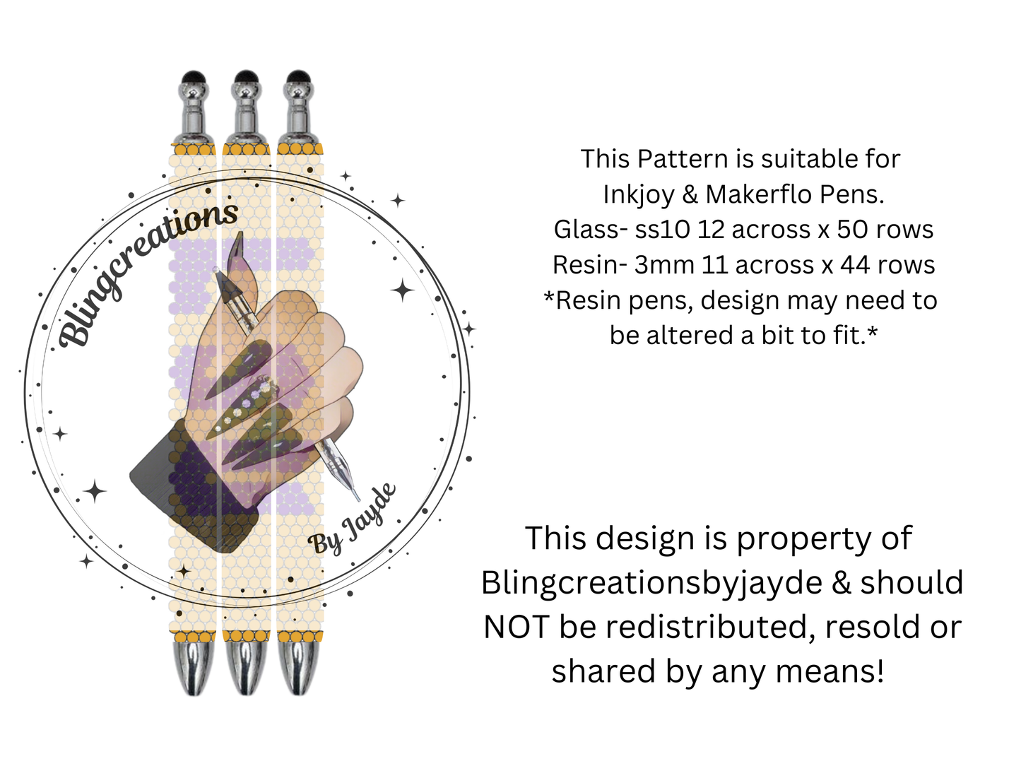 "LSU" Rhinestone Pen Template