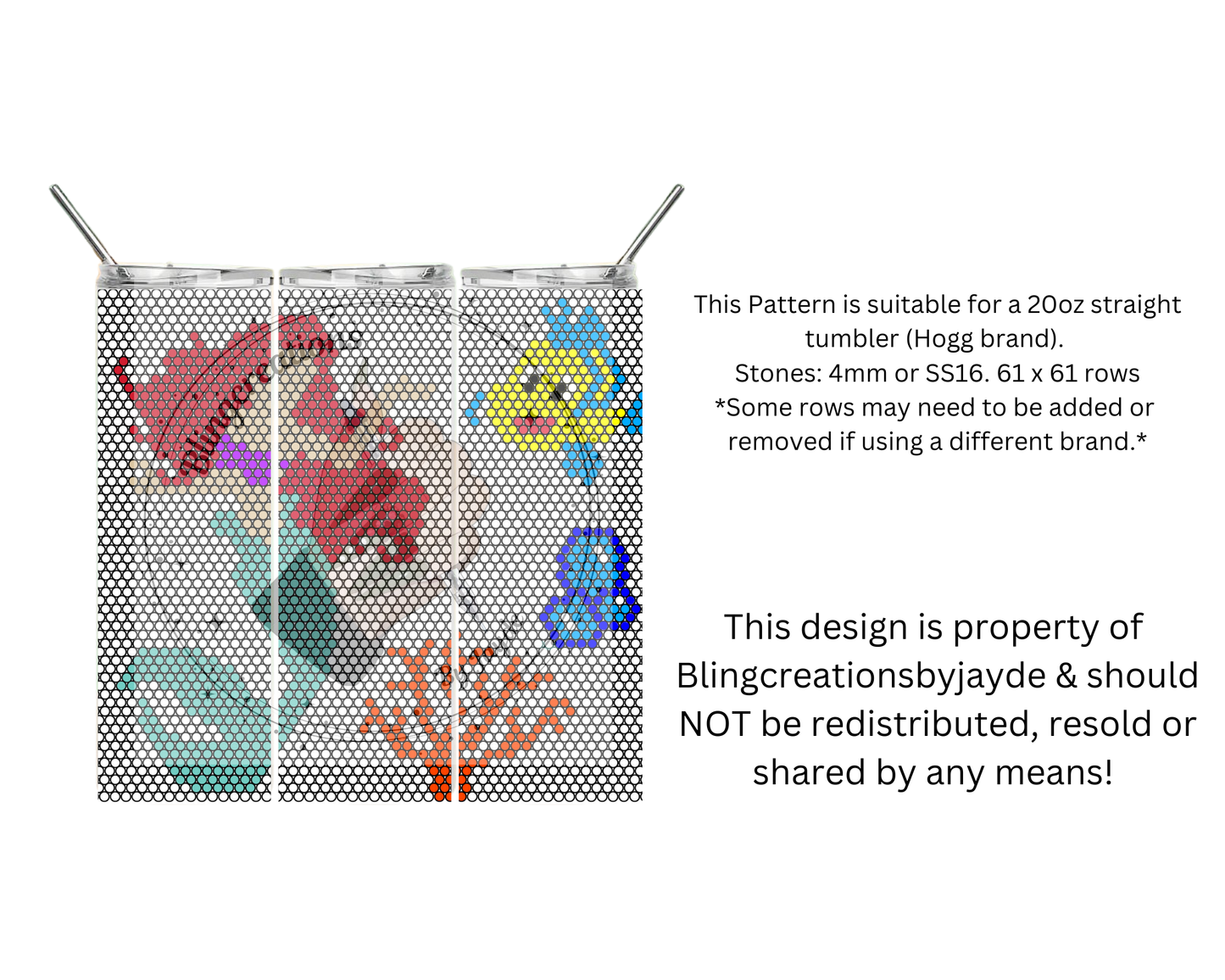 Mermaid 4mm Rhinestone Template