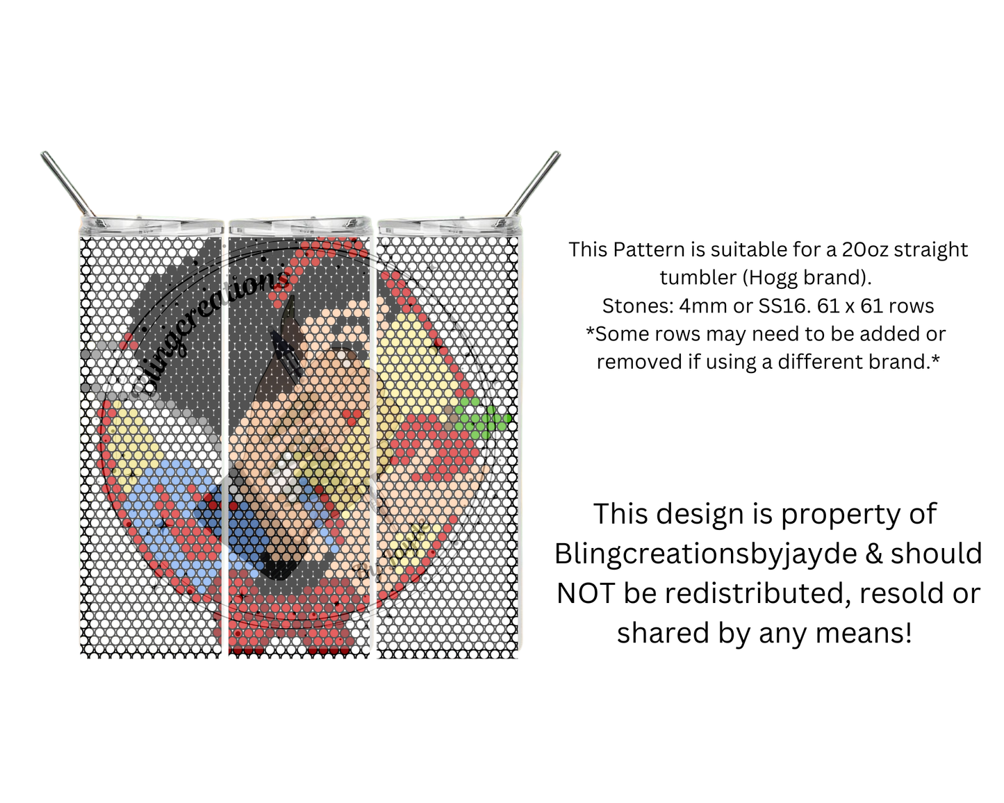 Snow White Rhinestone Template