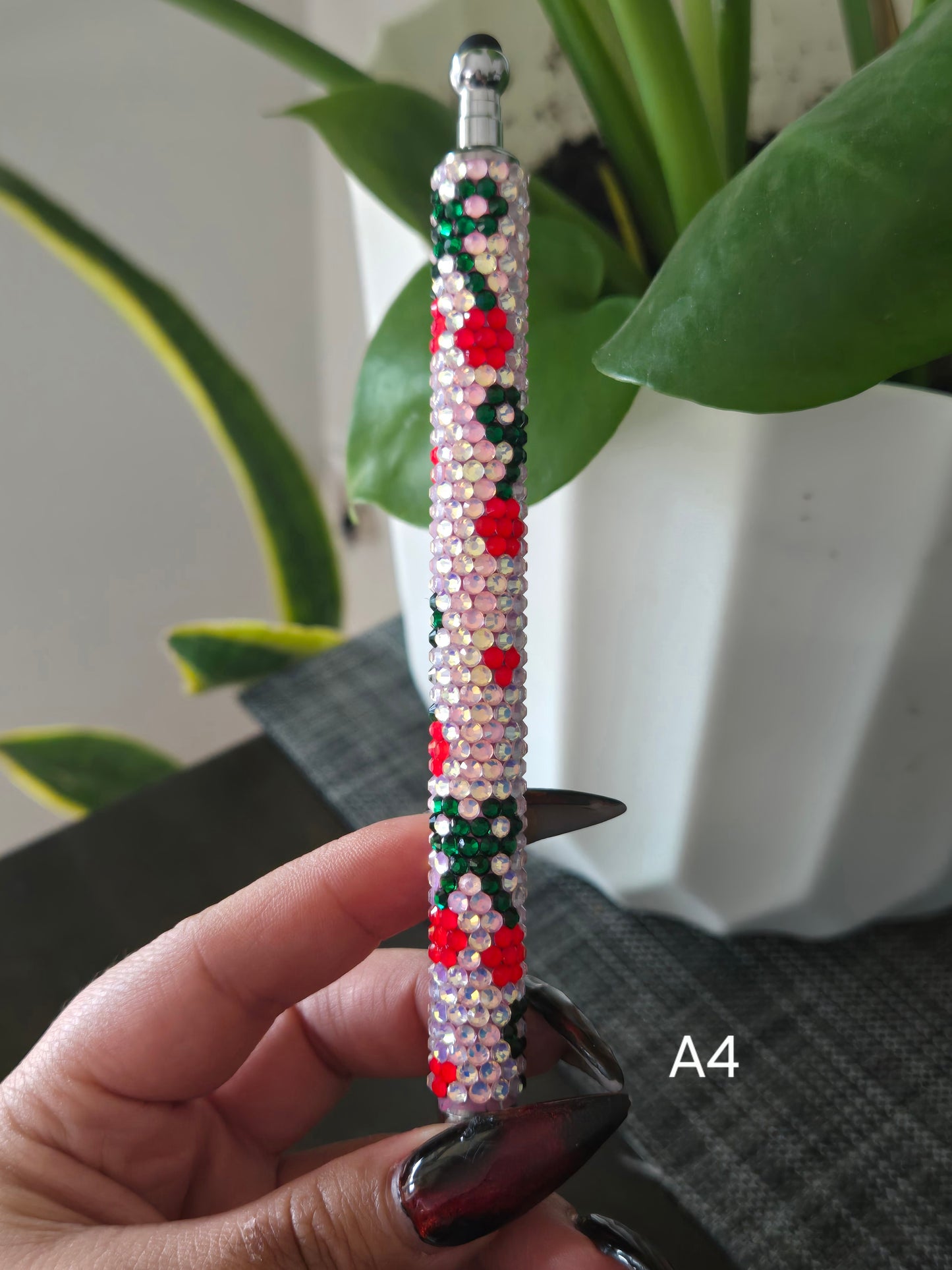 Bow Cherry Rhinestone Pen