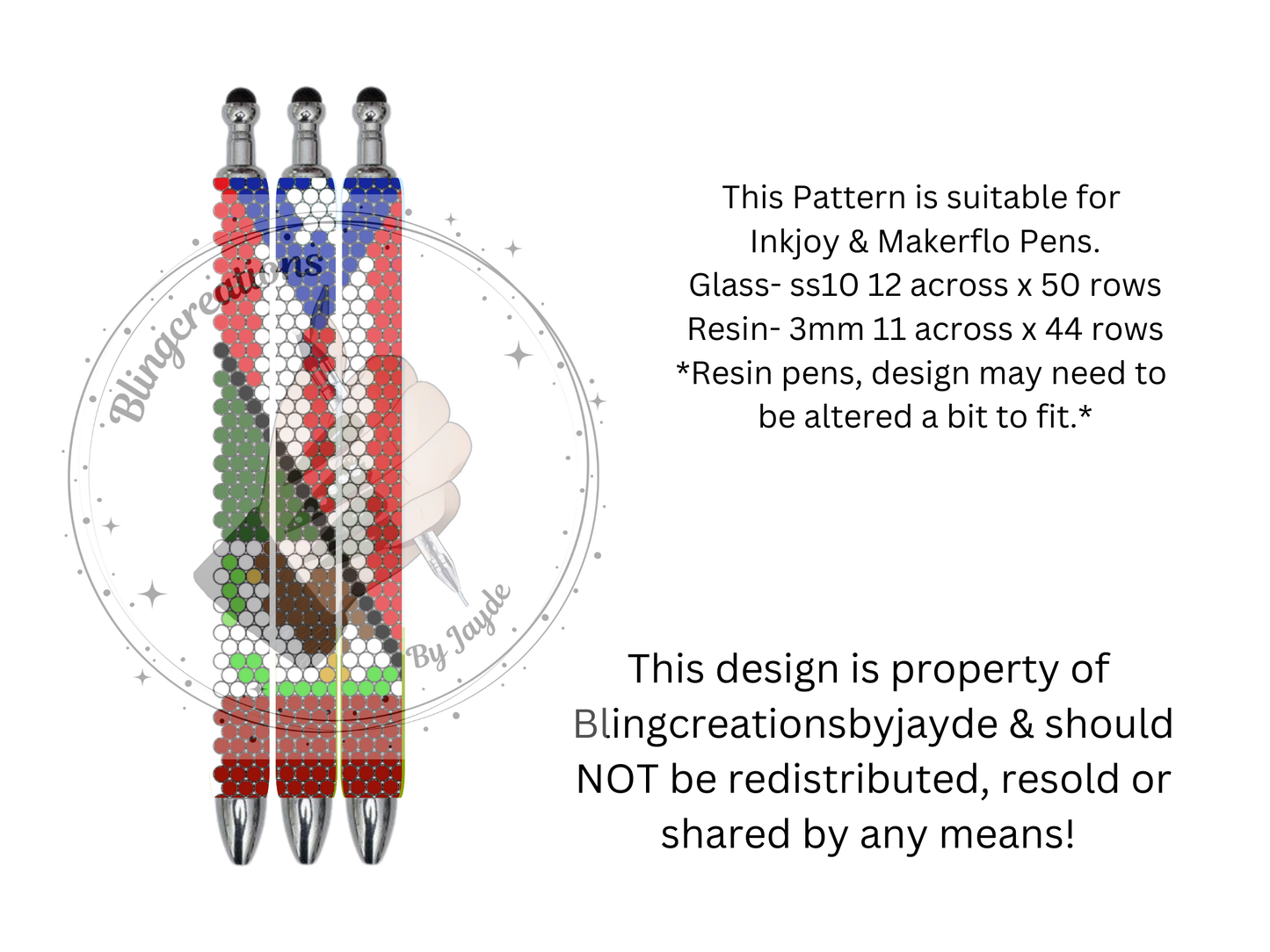 "Mexican Flag/Puerto Rican Flag" Pen Template