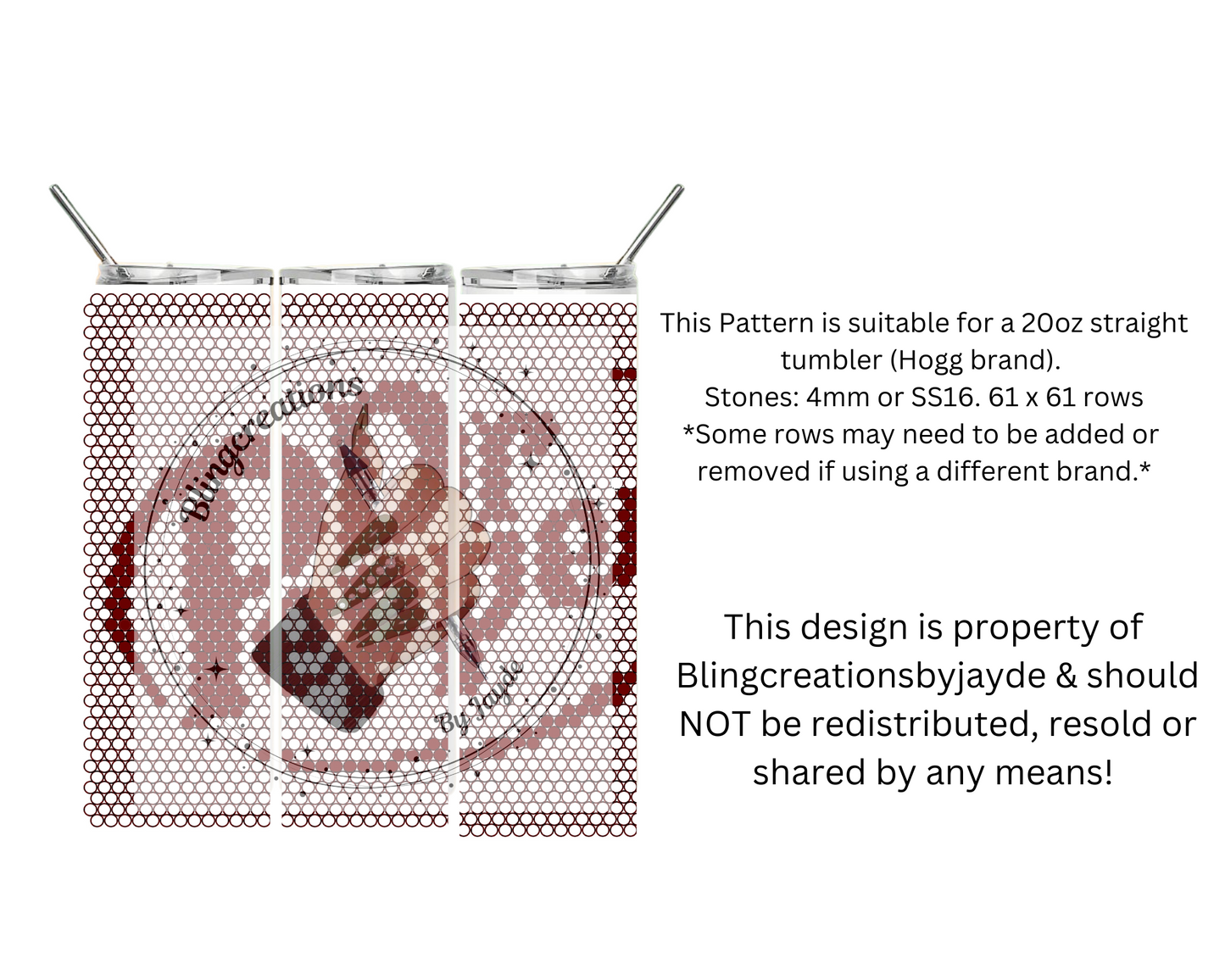 "Dr Pepper" Rhinestone Tumbler Template