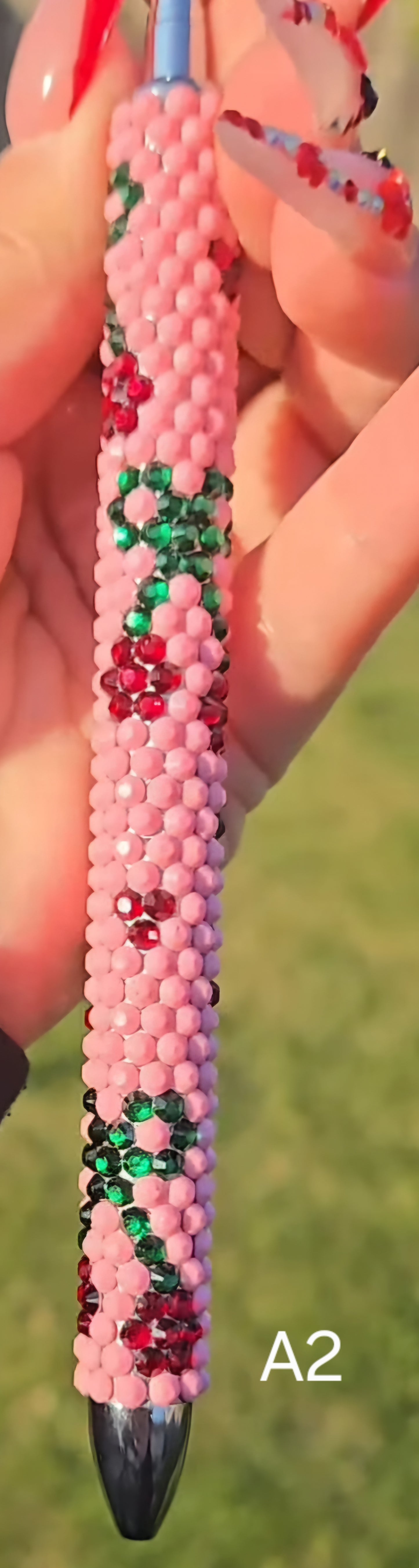 Bow Cherry Rhinestone Pen