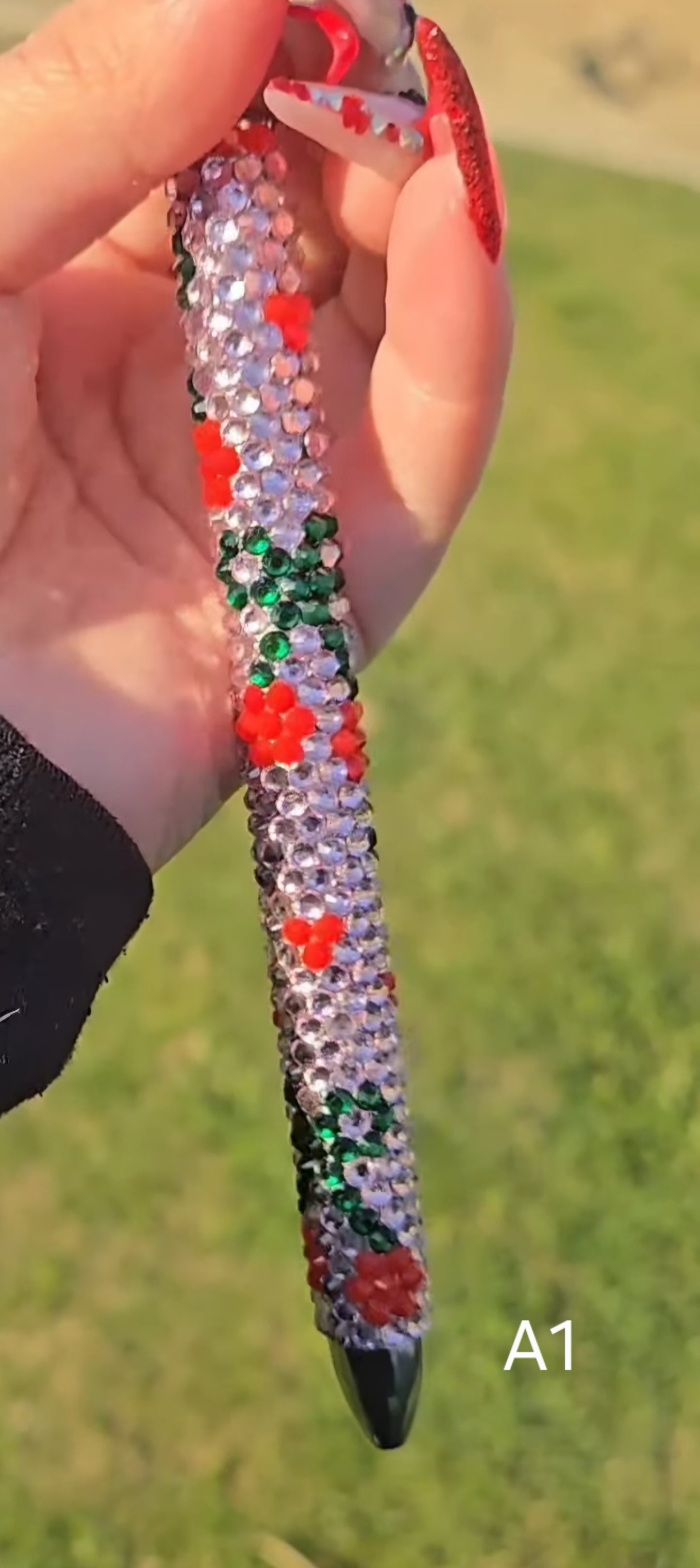 Bow Cherry Rhinestone Pen