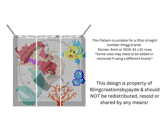 Mermaid 4mm Rhinestone Template