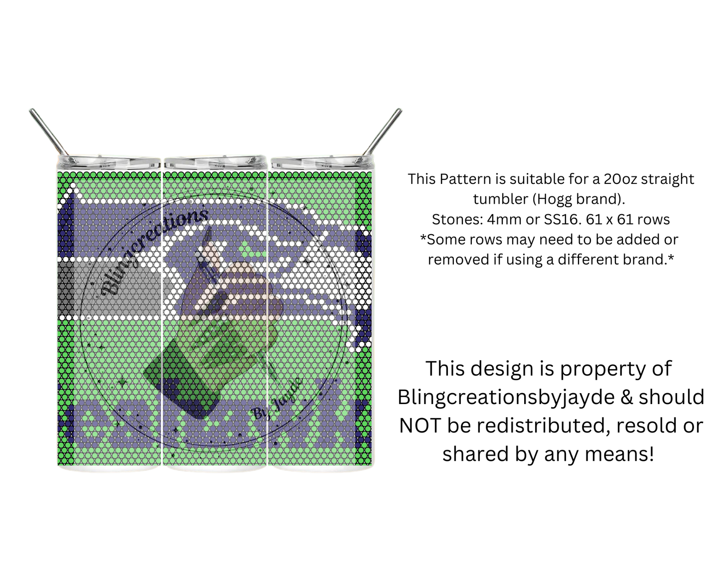 "Seahawks" 20oz Rhinestoned Template