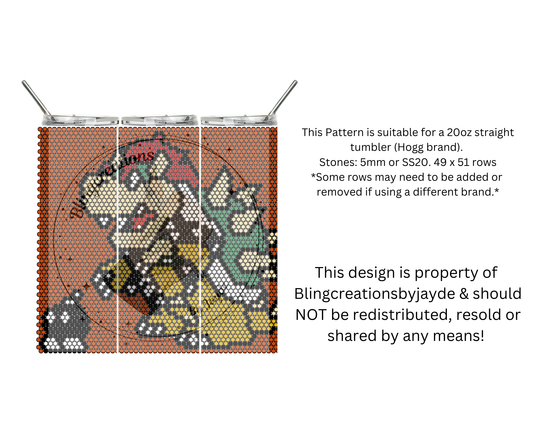 Bowser 5mm Rhinestoned Template