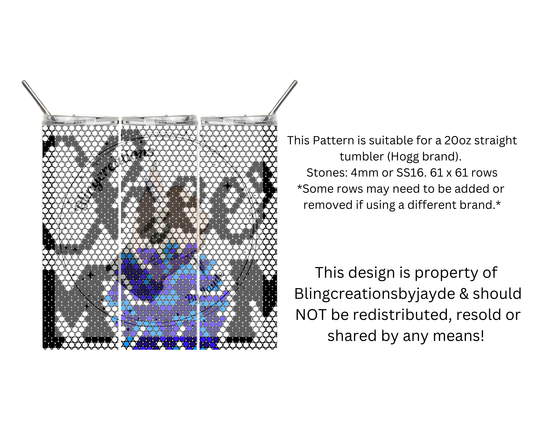 "Cheer Mom" 20oz Rhinestone Tumbler Template